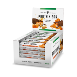 Zestaw batonów proteinowych nugatowo-karmelowych w mlecznej czekoladzie PROTEIN BAR NOUGAT & CARAMEL x 24 szt.