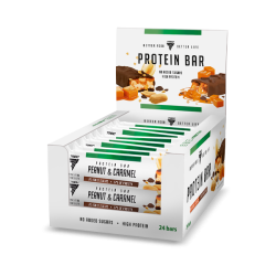 Zestaw batonów proteinowych z nadzieniem arachidowo-karmelowym w mlecznej czekoladzie PROTEIN BAR PEANUT & CARAMEL x 24 szt.