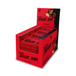 Zestaw batonów proteinowych o smaku orzechów arachidowych z chrupkami zbożowymi PROTEIN BOOGIE BAR PEANUT BUTTER x 24 szt.