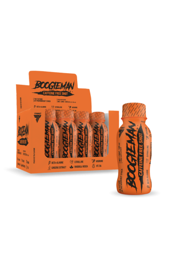 ZESTAW shotów BOOGIEMAN SHOT CAFFEINE FREE o smaku brzoskwiniowej ice tea 12 szt. x 100 ml