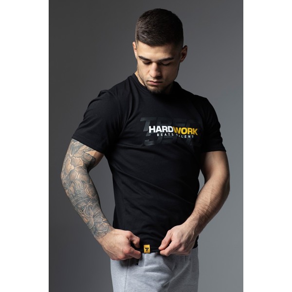 Czarny T-shirt męski HARD WORK BEATS TALENT Czarny T-shirt męski HARD WORK BEATS TALENT