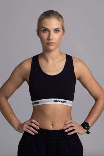 Czarny stanik sportowy BASIC TRECGIRL SPORT BRA 120 BLACK