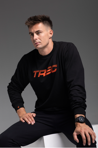 Czarna bluza męska bez kaptura ENDURANCE SWEATSHIRT 120 TREC BLACK