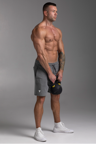 Szare krótkie spodenki męskie BASIC SHORT PANTS 123 T