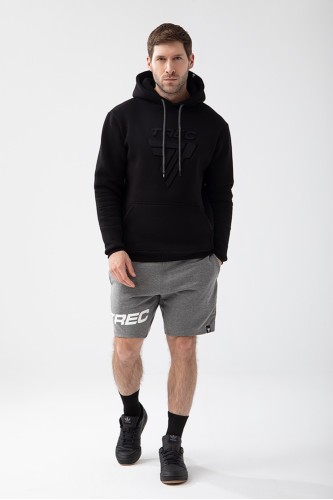 Czarna bluza męska z kapturem BASIC HOODIE 150 TREC BLACK