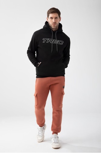 Czarna bluza męska z kapturem BASIC HOODIE 151 TREC BLACK
