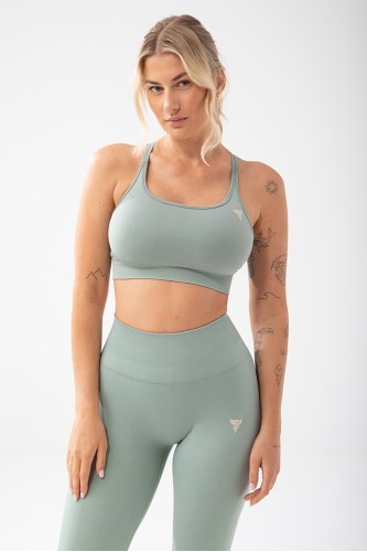Stanik sportowy w kolorze szałwiowej zieleni TRECGIRL SPORT BRA 160 GREEN