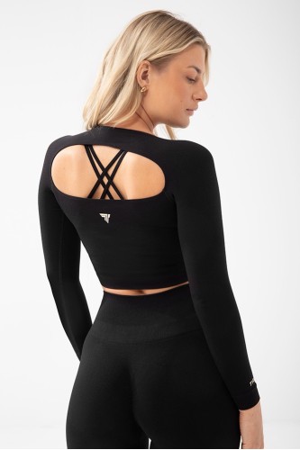 Czarny top damski TRECGIRL SPORT LONGSLEEVE TOP 160 BLACK