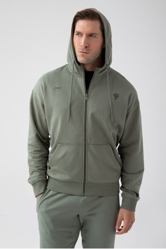 Zielona bluza rozpinana męska TW BASIC HOODIE ZIP 180 M GREEN