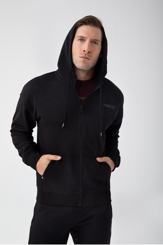 Czarna bluza rozpinana męska TW BASIC HOODIE ZIP 182 M BLACK