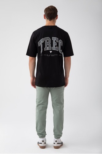 Czarny T-shirt męski TW BASIC TSHIRT OVERSIZE 180 M BLACK