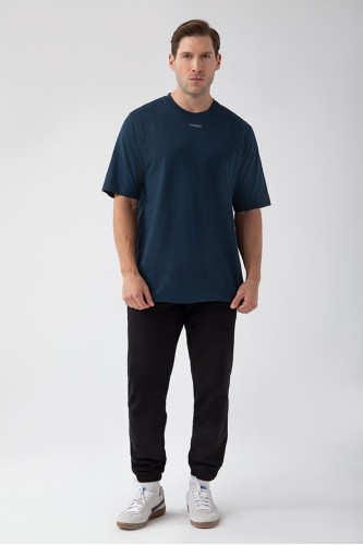 Granatowy T-shirt męski TW BASIC TSHIRT OVERSIZE 181 M NAVY