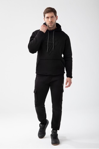 Komplet dresowy czarna bluza męska + czarne spodnie męskie TREC WEAR SPRING 2024