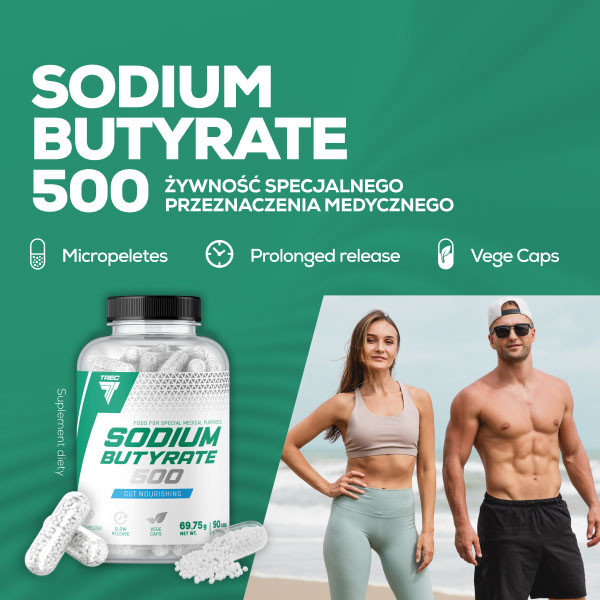 Sodium Butyrate 500 - Maślan Sodu na wsparcie jelit Sodium Butyrate 500 - Maślan Sodu na wsparcie jelit