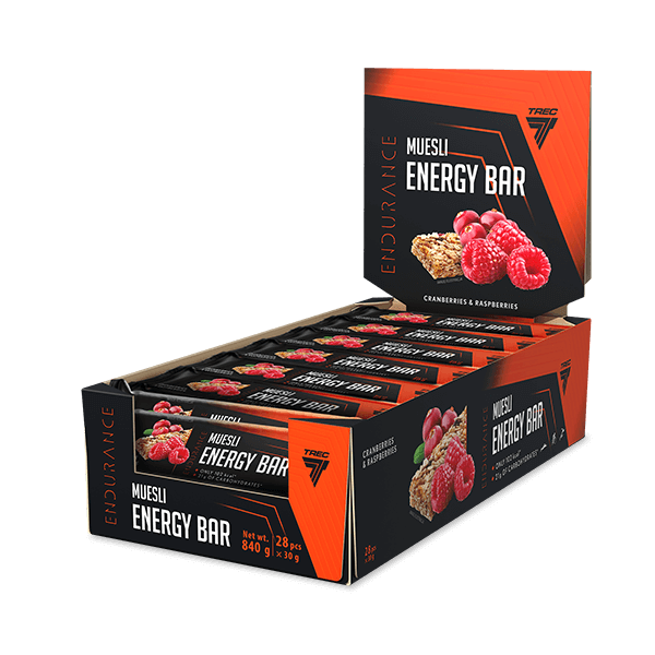 Zestaw 28 batonów energetycznych MUESLI ENERGY BAR CRANBERRIES & RASPBERRIES