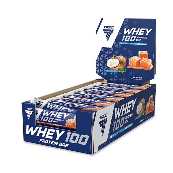 Zestaw 28 batonów proteinowych WHEY 100 PROTEIN BAR SALTY CARAMEL FLAVOUR