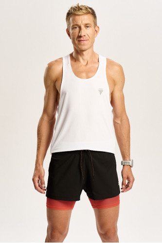 Biały męski top biegowy TW ENDURANCE SINGLET TOP 170 M TREC WHITE
