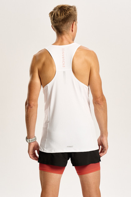 Biały męski top biegowy TW ENDURANCE SINGLET TOP 170 M TREC WHITE Biały męski top biegowy TW ENDURANCE SINGLET TOP 170 M TREC WHITE
