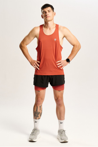 Pomarańczowy męski top biegowy TW ENDURANCE SINGLET TOP 170 M TREC ORANGE