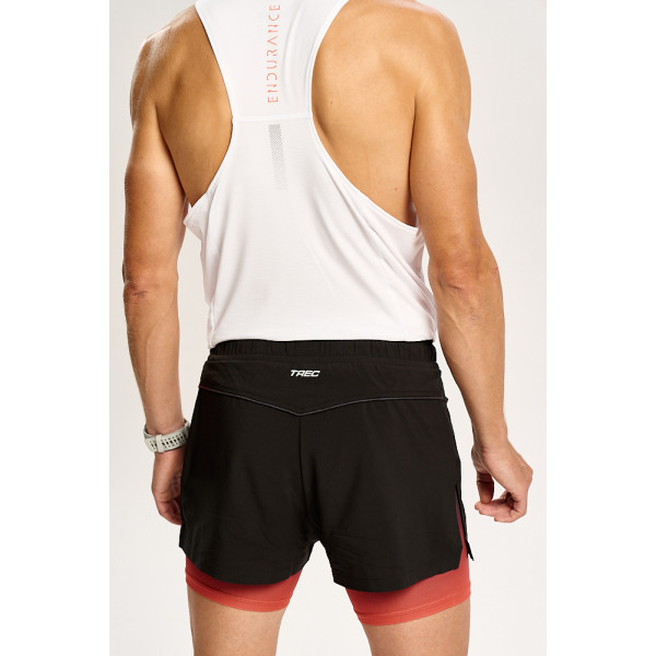 Męskie spodenki z wbudowanymi legginsami TW ENDURANCE SHORTS 170 TREC BLACK-RED