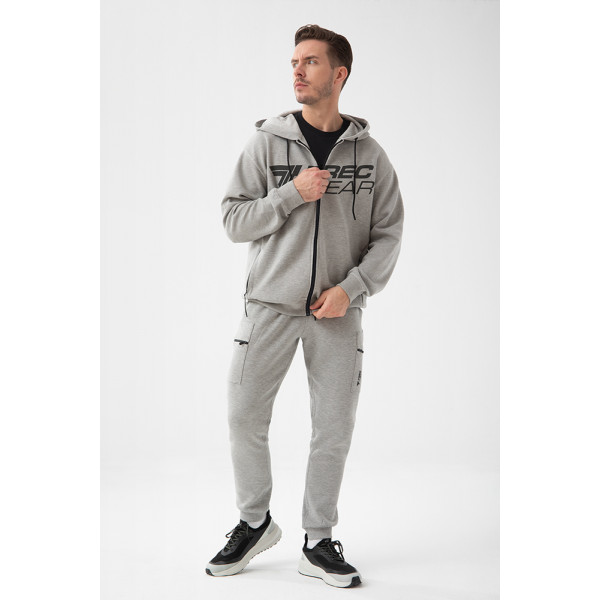 Szara bluza męska oversize TW BASIC HOODIE 193 M GREY