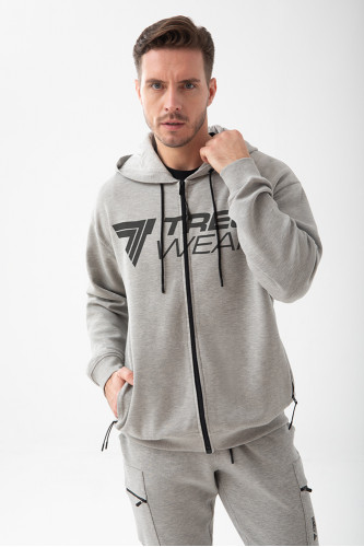 Szara bluza męska oversize TW BASIC HOODIE 193 M GREY