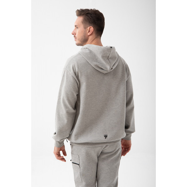 Szara bluza męska oversize TW BASIC HOODIE 193 M GREY