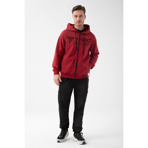 Czerwona bluza męska oversize TW BASIC HOODIE 194 M RED