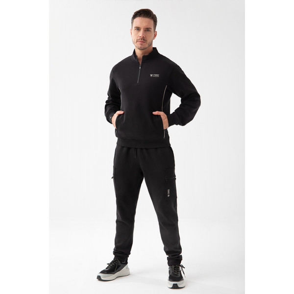 Czarna bluza crownneck TW BASIC SWEATSHIRT 191 M BLACK