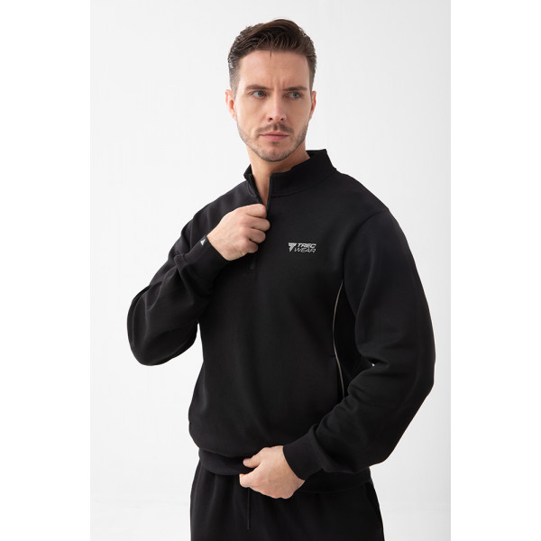 Czarna bluza crownneck TW BASIC SWEATSHIRT 191 M BLACK