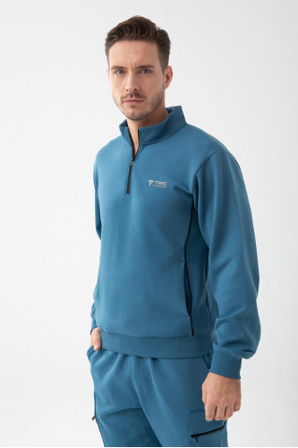 Niebieska bluza męska crownneck TW BASIC SWEATSHIRT 192 M BLUE