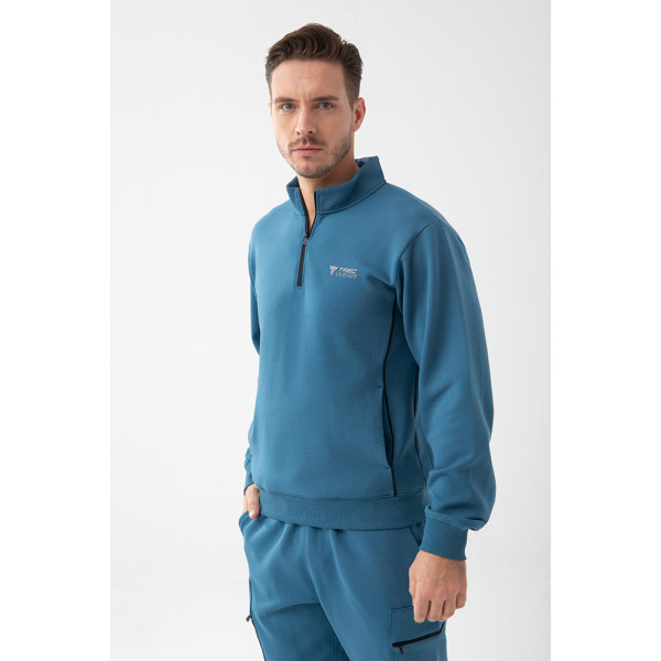 Niebieska bluza męska crownneck TW BASIC SWEATSHIRT 192 M BLUE