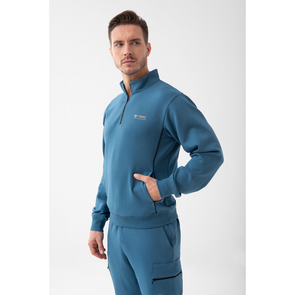 Niebieska bluza męska crownneck TW BASIC SWEATSHIRT 192 M BLUE