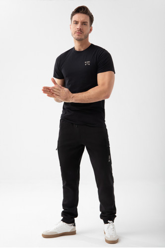 Czarny męski T-shirt slim fit TW BASIC TSHIRT 194 M BLACK