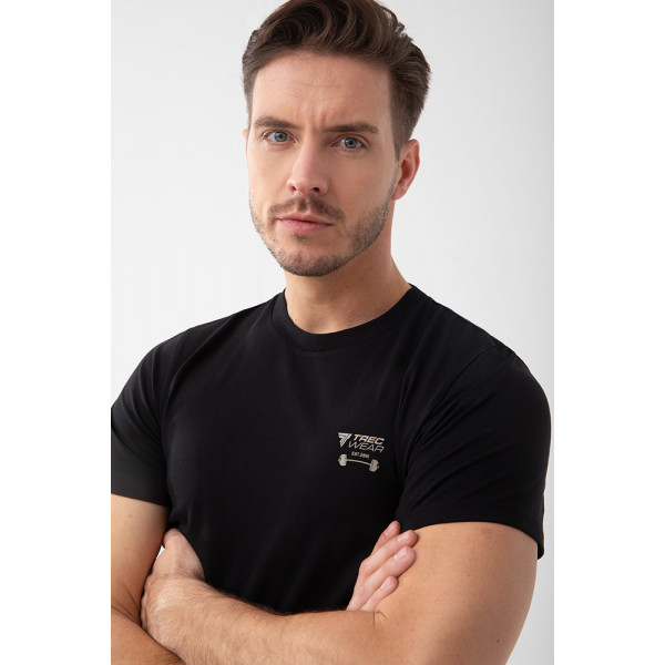 Czarny męski T-shirt slim fit TW BASIC TSHIRT 194 M BLACK