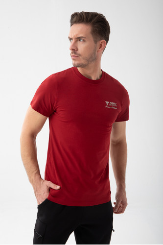 Czerwony męski T-shirt slim fit TW BASIC TSHIRT 195 M RED