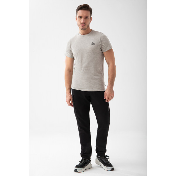 Melanżowy T-shirt męski slim fit TW BASIC TSHIRT 196 M GREY
