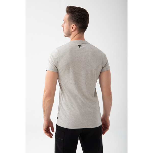 Melanżowy T-shirt męski slim fit TW BASIC TSHIRT 196 M GREY