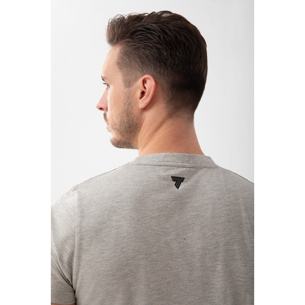 Melanżowy T-shirt męski slim fit TW BASIC TSHIRT 196 M GREY