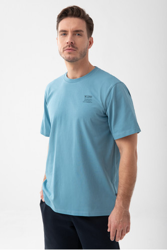 Błękitny T-shirt męski TW BASIC TSHIRT OVERSIZE 191 M BLUE