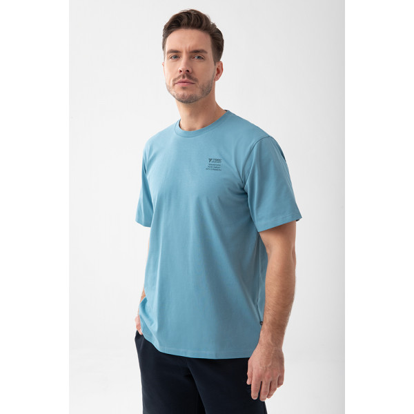 Błękitny T-shirt męski TW BASIC TSHIRT OVERSIZE 191 M BLUE