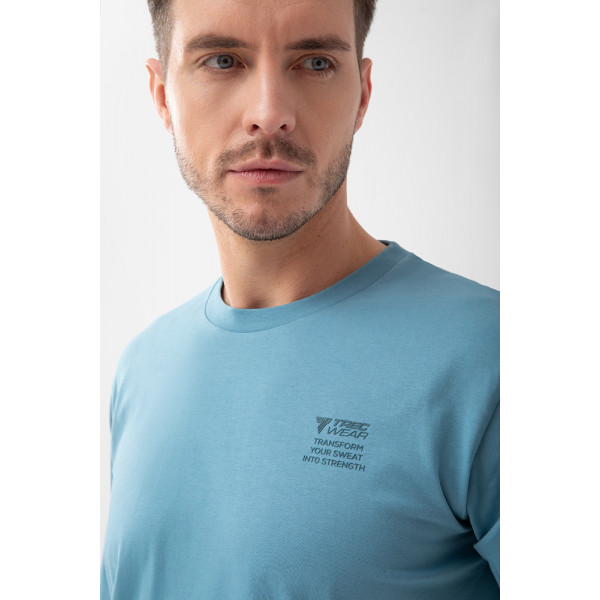 Błękitny T-shirt męski TW BASIC TSHIRT OVERSIZE 191 M BLUE