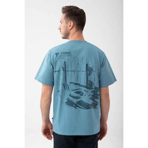 Błękitny T-shirt męski TW BASIC TSHIRT OVERSIZE 191 M BLUE