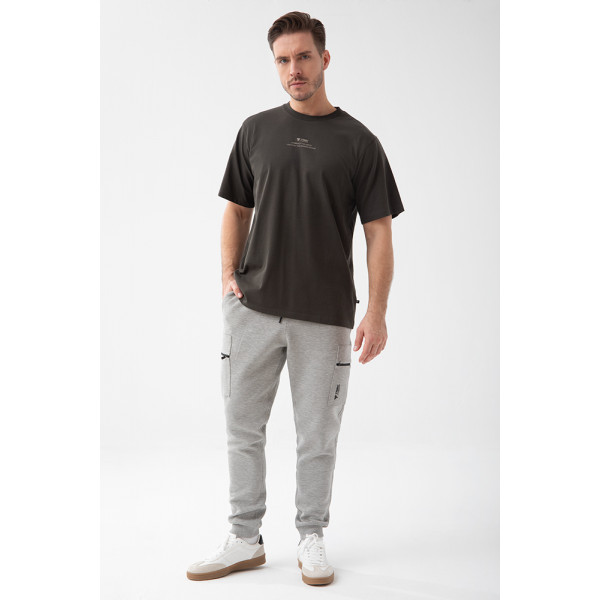 Grafitowy T-shirt męski TW Basic TSHIRT OVERSIZE 192 M GRAPHITE