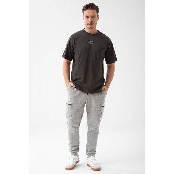 Grafitowy T-shirt męski TW Basic TSHIRT OVERSIZE 192 M GRAPHITE