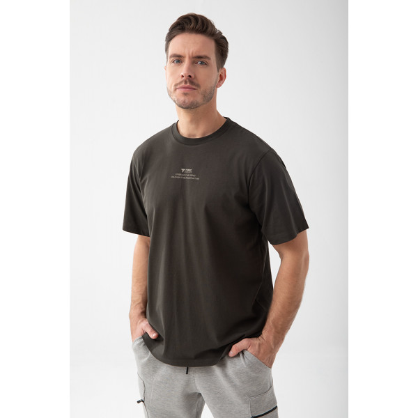 Grafitowy T-shirt męski TW Basic TSHIRT OVERSIZE 192 M GRAPHITE