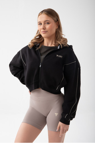 Czarna bluza damska oversize TW BASIC TRECGIRL HOODIE 198 BLACK