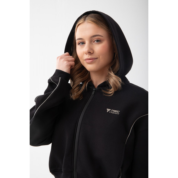 Czarna bluza damska oversize TW BASIC TRECGIRL HOODIE 198 BLACK