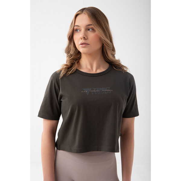 Grafitowy T-shirt damski TW BASIC TRECGIRL T-SHIRT 197 GRAPHITE