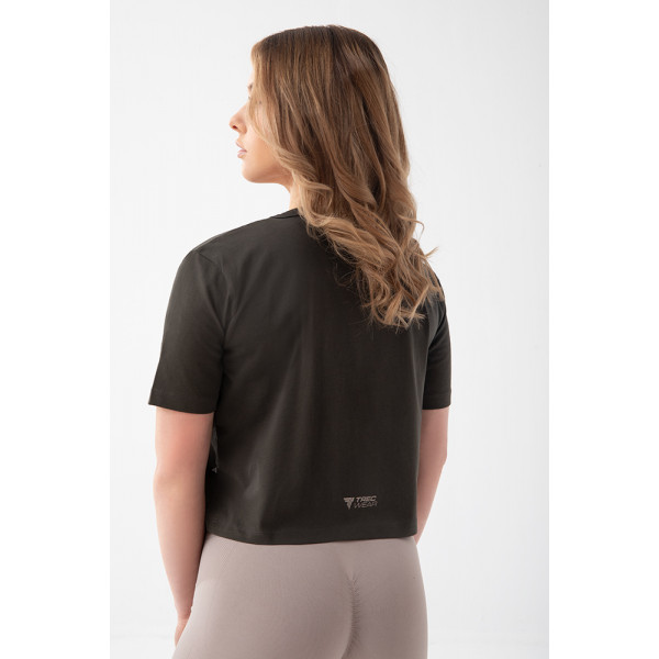 Grafitowy T-shirt damski TW BASIC TRECGIRL T-SHIRT 197 GRAPHITE